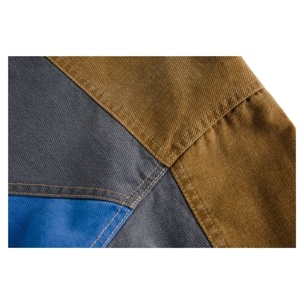 Retro Multi-color Patchwork Contrast Jacket