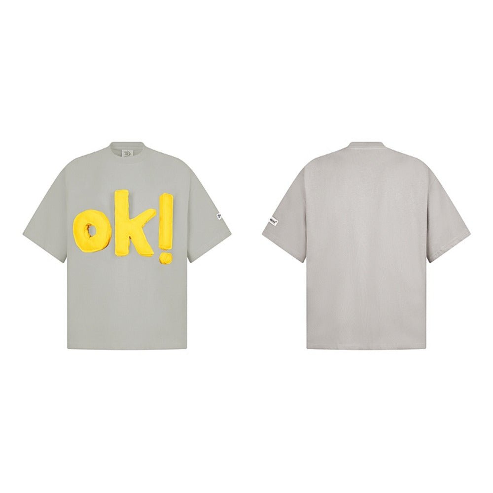 3D Letter "OK" Short Sleeve T-Shirt - Thrashink