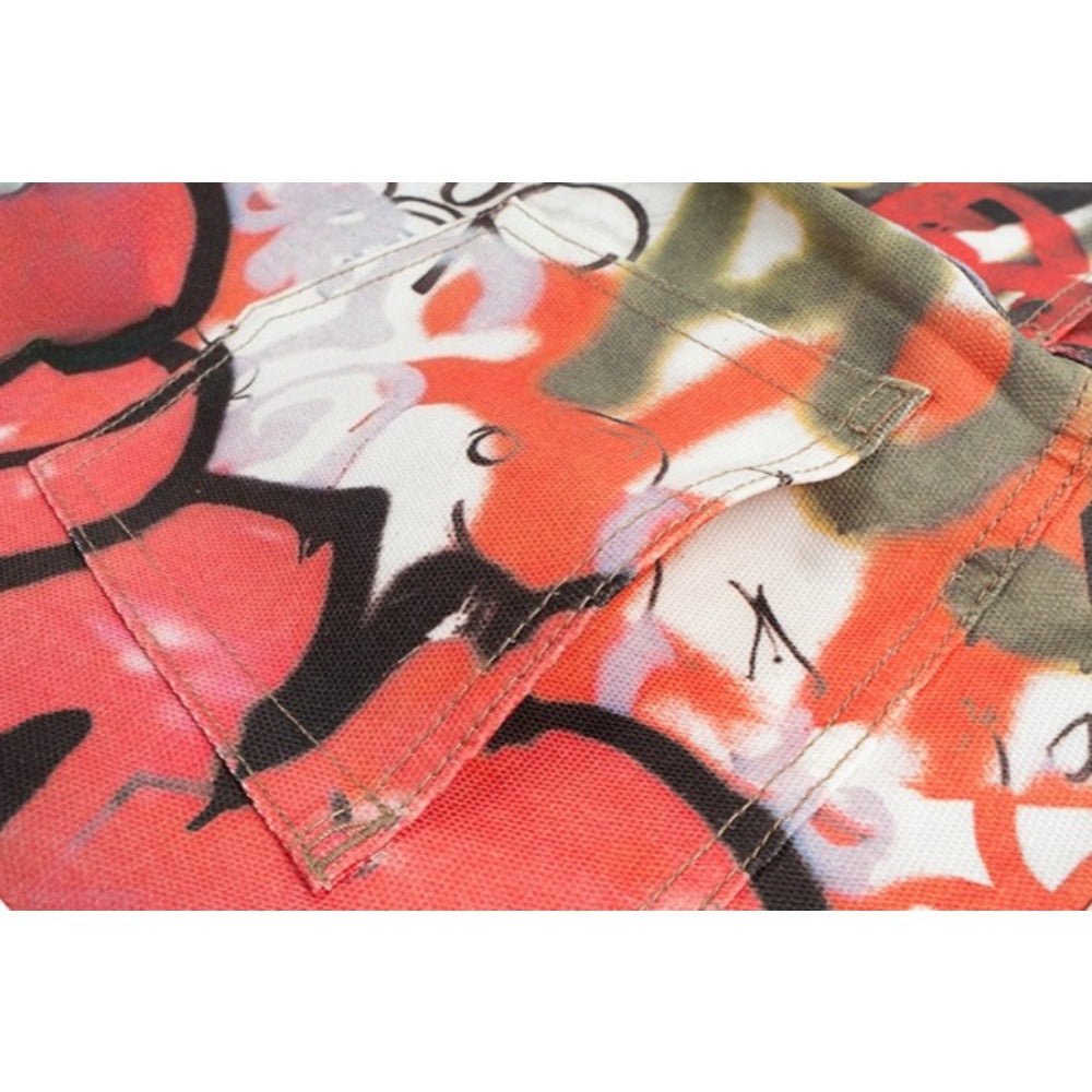 3D Printed Graffiti Wide Jeans - Thrashink