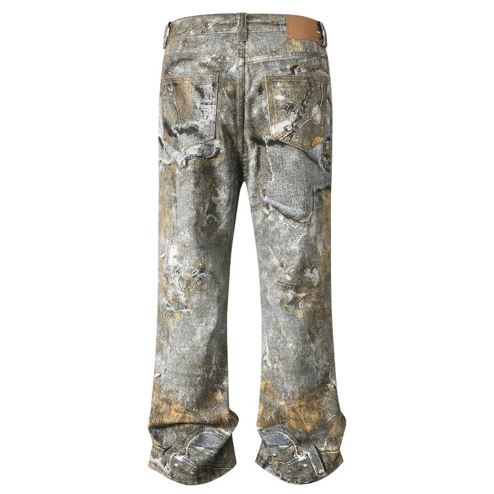 3D Printed Jewelry Chain Denim Jeans - Thrashink