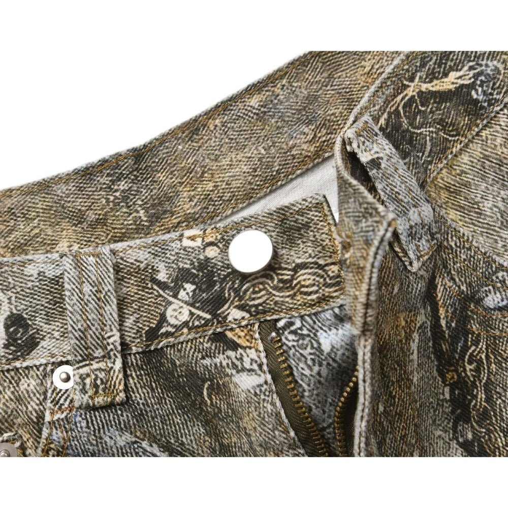 3D Printed Jewelry Chain Denim Jeans - Thrashink