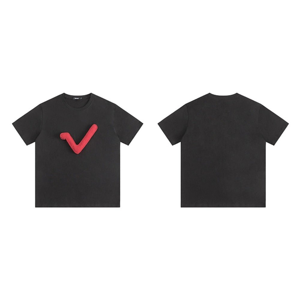3D Symbol "✓" Short Sleeve T-Shirt - Thrashink