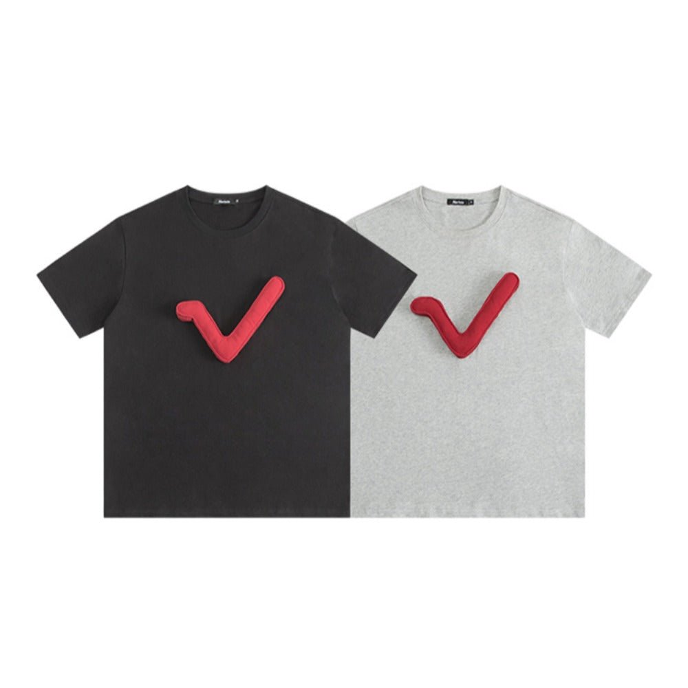 3D Symbol "✓" Short Sleeve T-Shirt - Thrashink