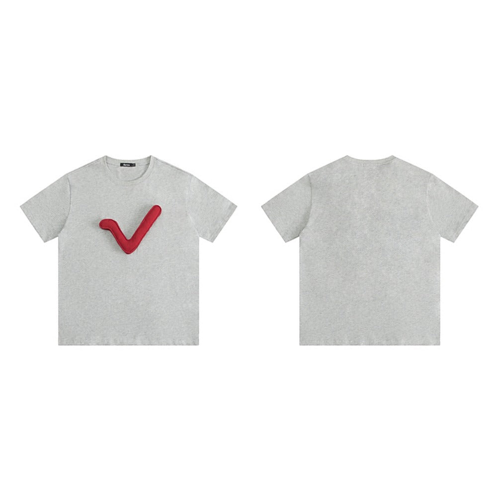 3D Symbol "✓" Short Sleeve T-Shirt - Thrashink