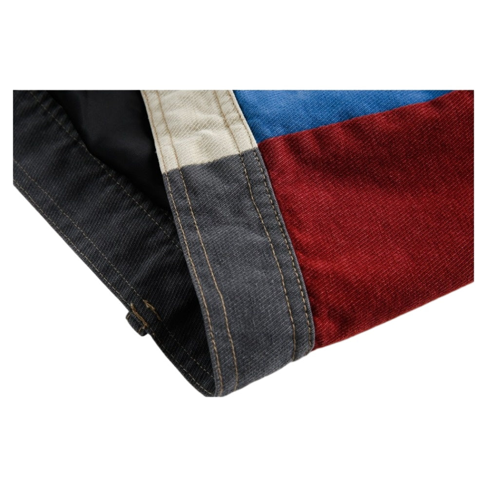 Retro Multi-color Patchwork Contrast Jacket