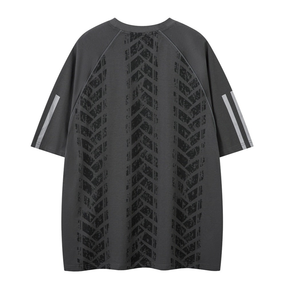77 Number Tire Print T-Shirt - Thrashink