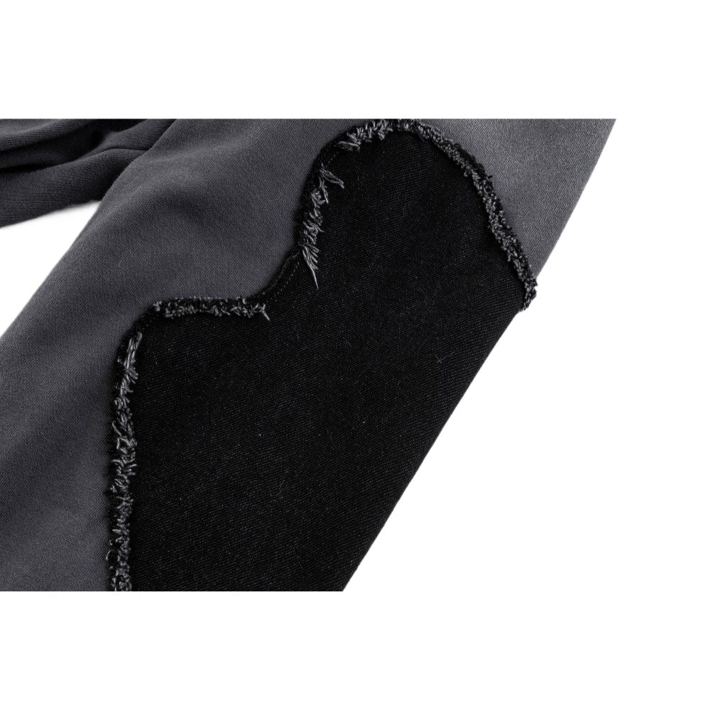 Star Patch Raw-Edge Ripped Sweatshirt