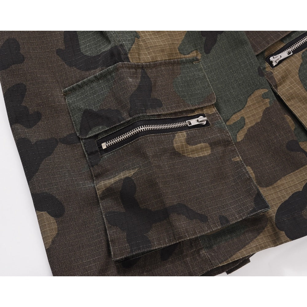 RO Washed Camo Cargo Shorts