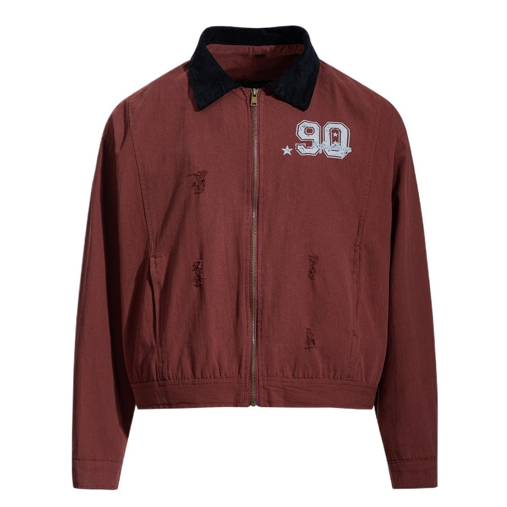 90s Distressed Zip Jacket - Thrashink