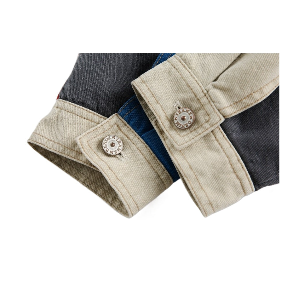Retro Multi-color Patchwork Contrast Jacket