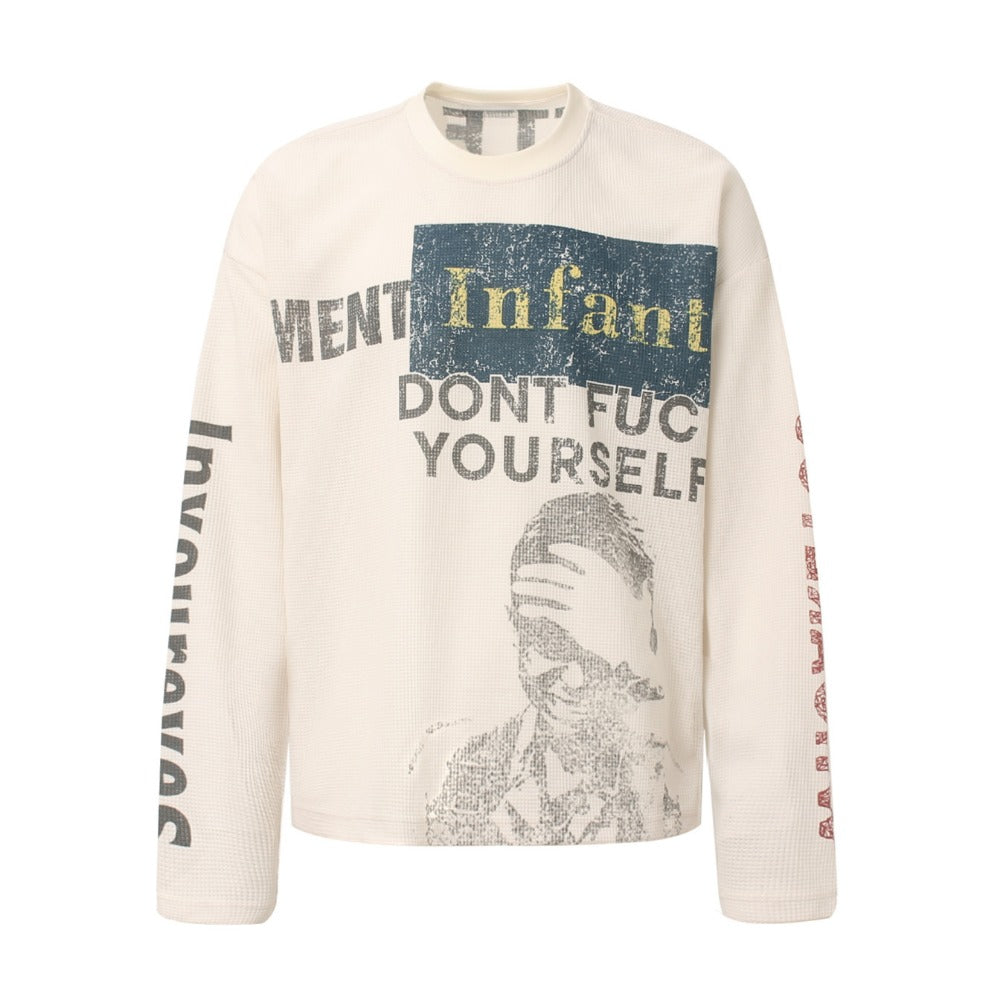 Character Slogan Print Long Sleeve T-Shirt