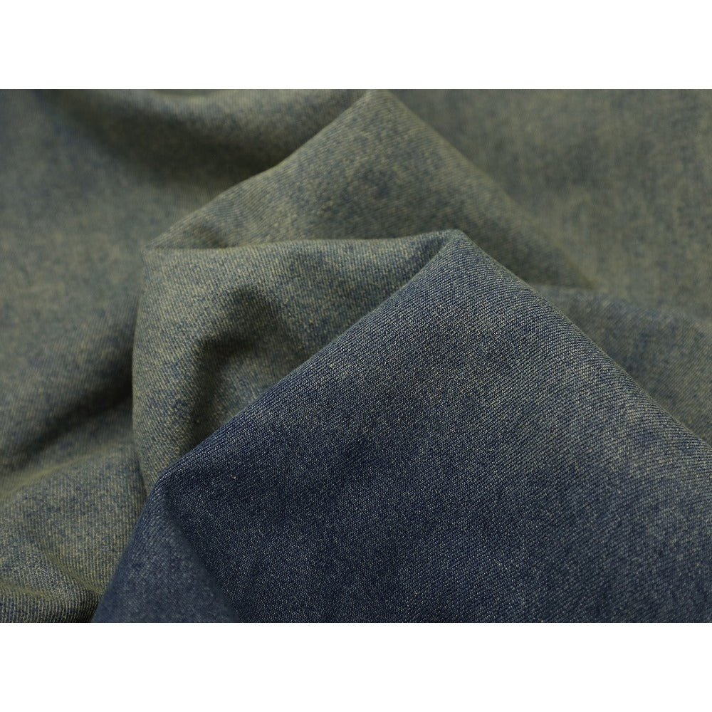 Washed Denim Sherpa Collar Patched Padded Jacket