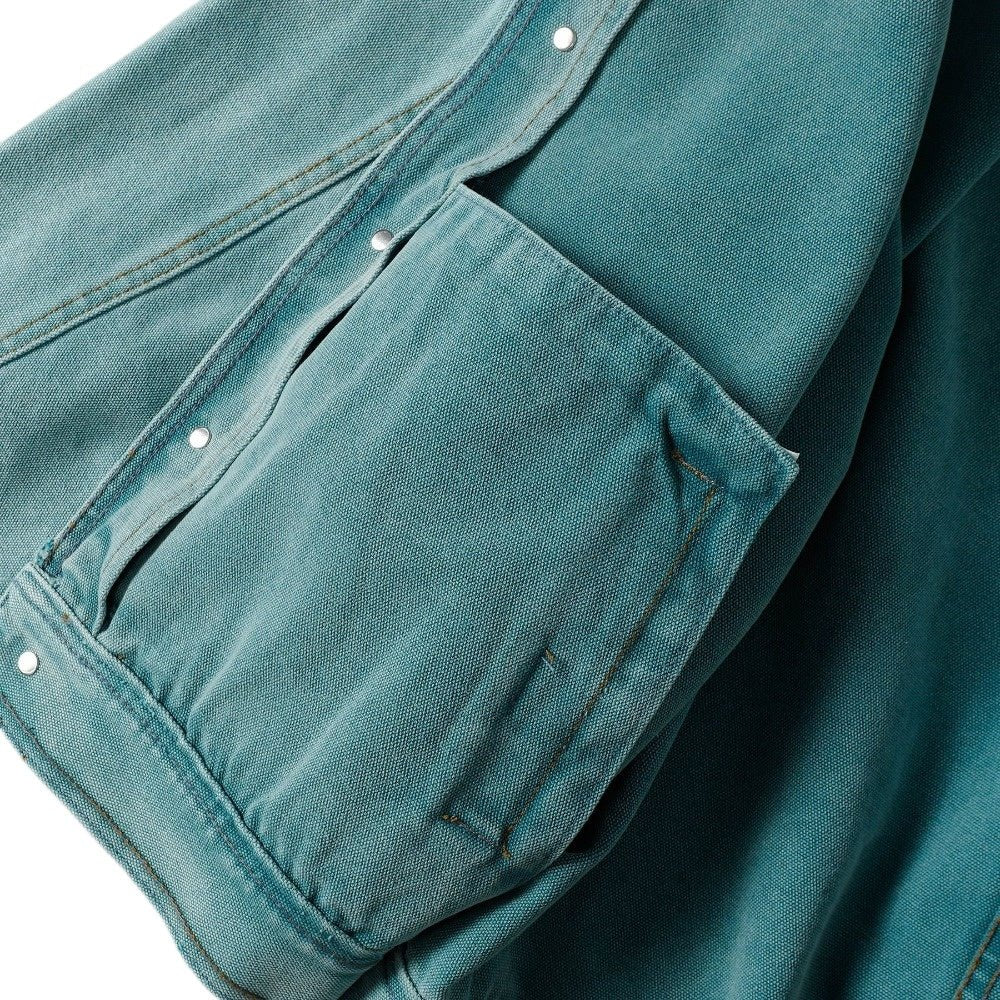 Aqua Corduroy - Collar Denim Jacket - Thrashink