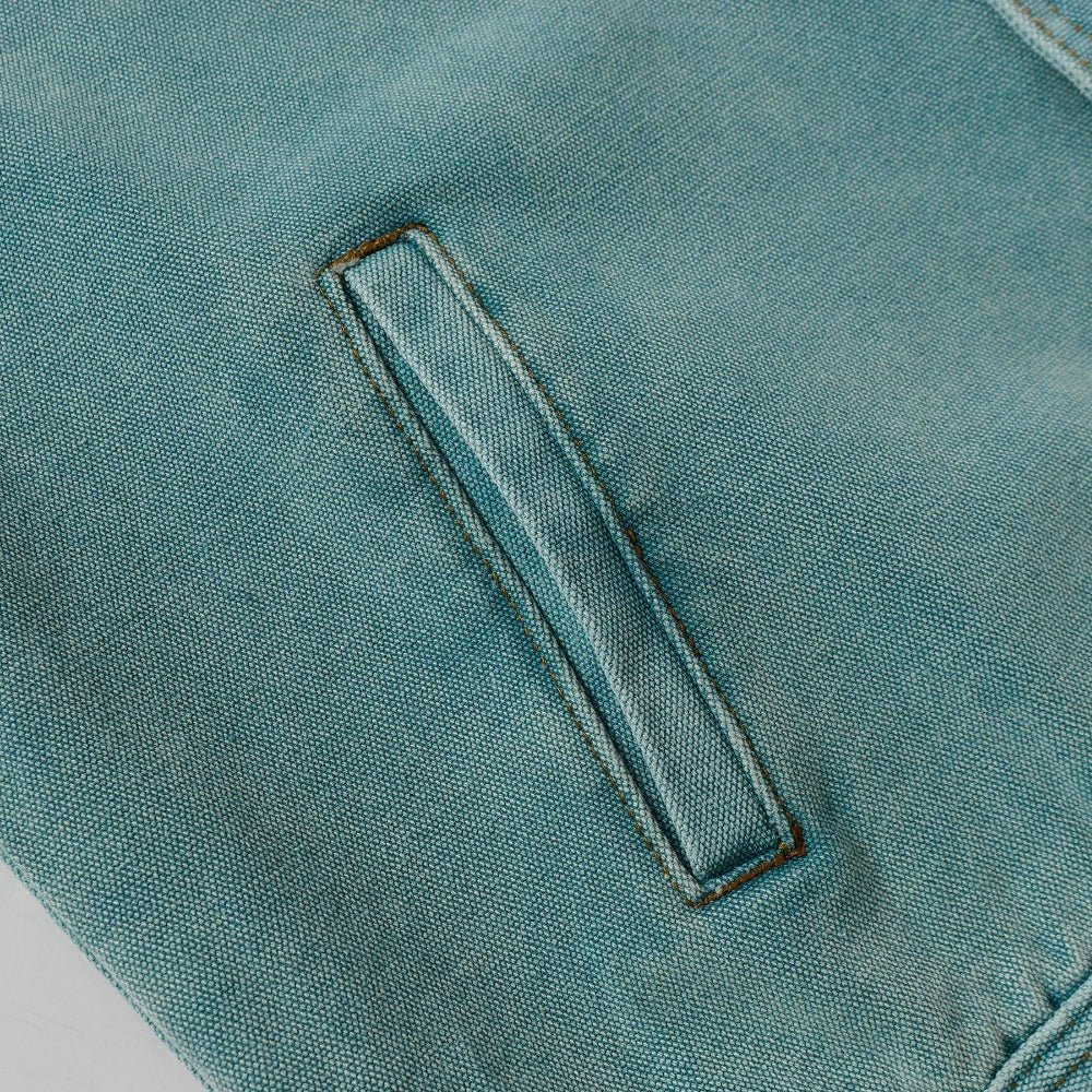 Aqua Corduroy - Collar Denim Jacket - Thrashink