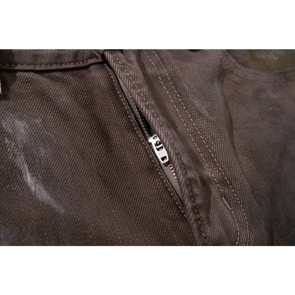 Artistic Graffiti Brown Wide - Leg Jeans - Thrashink