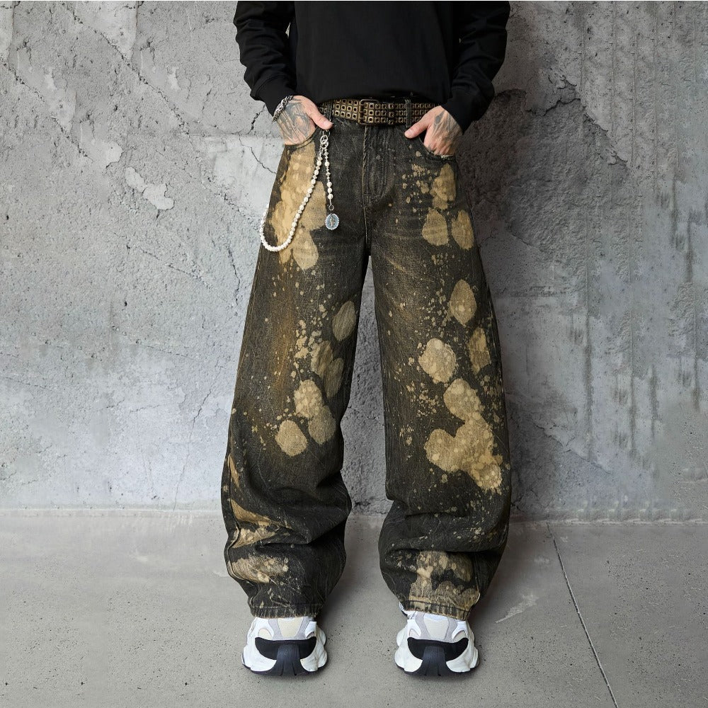 Artistic Ink - Splashed Wide - Leg Jeans - Thrashink