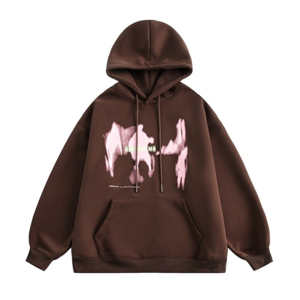 Artistic Silhouette Print Hoodie - Thrashink