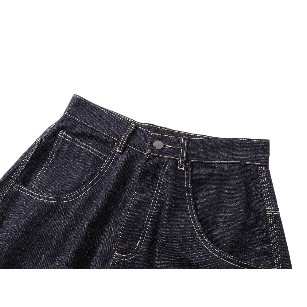 Artistic Stitch Wide - Leg Jeans - Thrashink