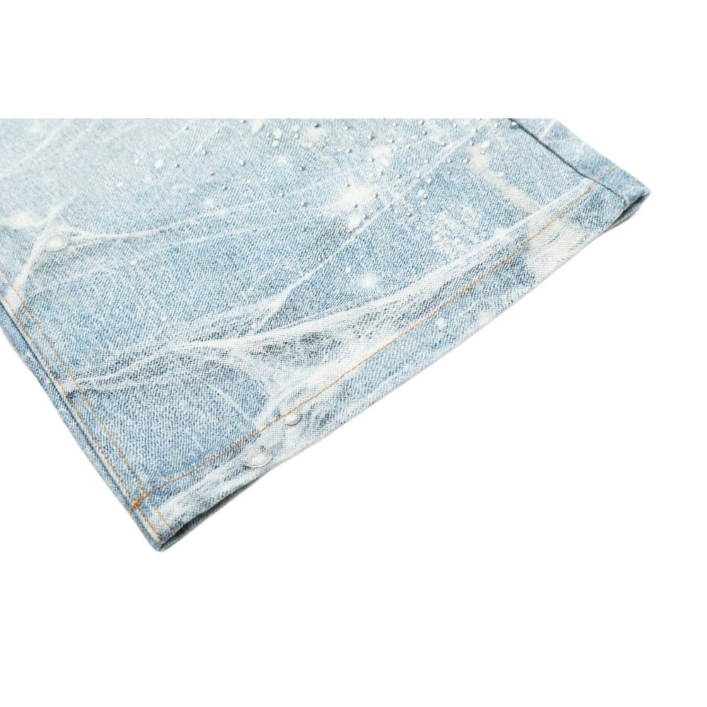 Astral Splash 3D Print High - Street Wide - Leg Jeans - Thrashink