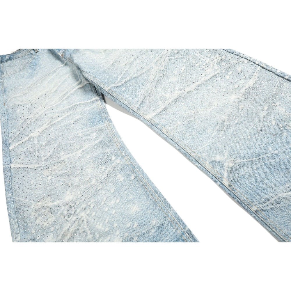 Astral Splash 3D Print High - Street Wide - Leg Jeans - Thrashink