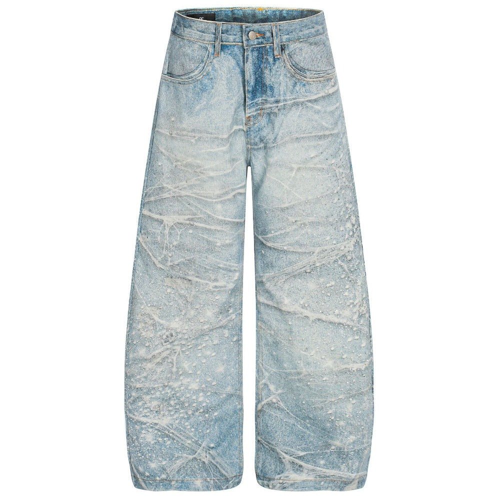 Astral Splash 3D Print High - Street Wide - Leg Jeans - Thrashink