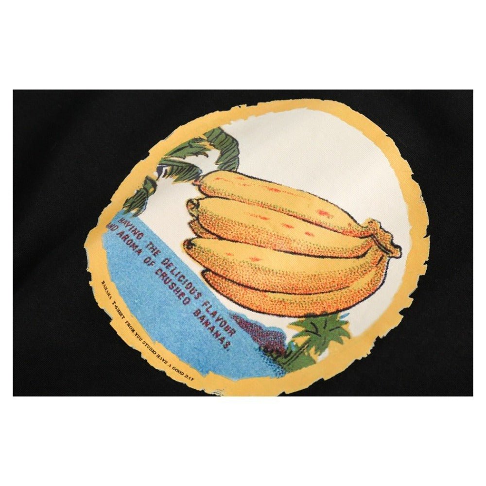 Banana Print Raglan Sleeve Sweatshirt - Thrashink