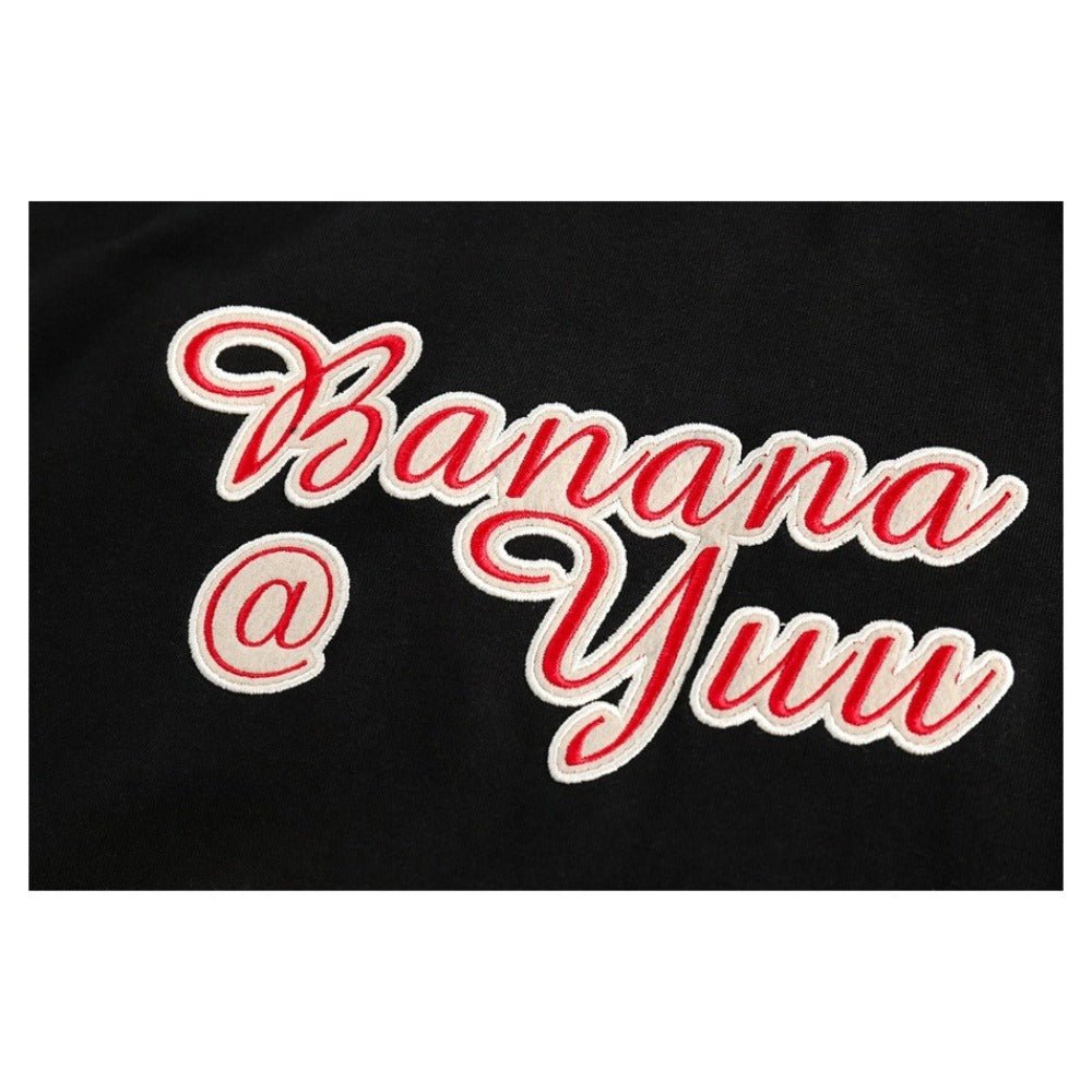 Banana Print Raglan Sleeve Sweatshirt - Thrashink