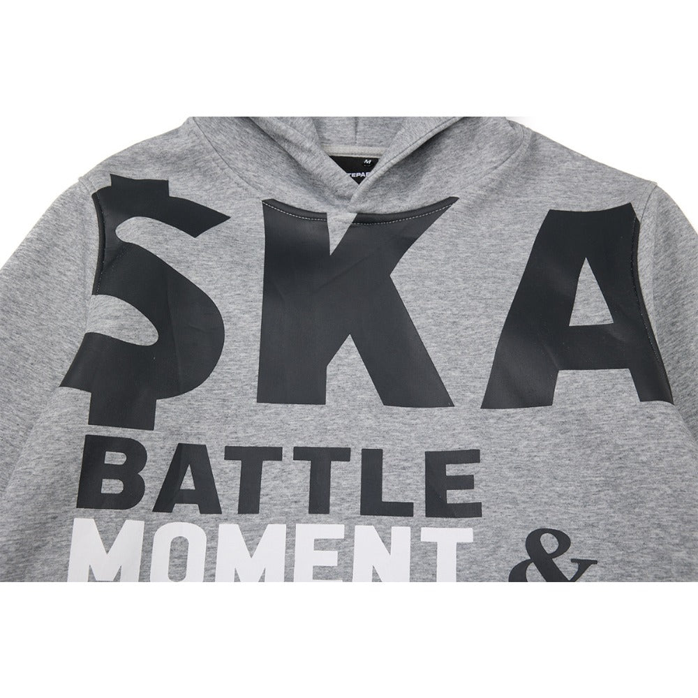 Battle Moment & Hustle Print Hoodie - Thrashink