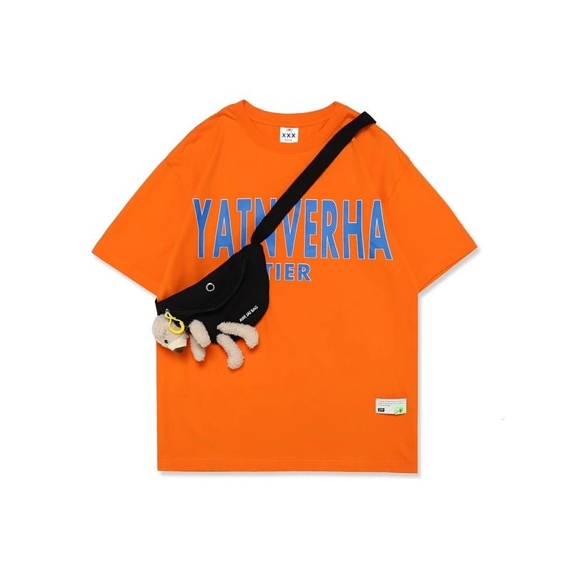 Bear Shoulder Bag Short Sleeve T-Shirt - Thrashink
