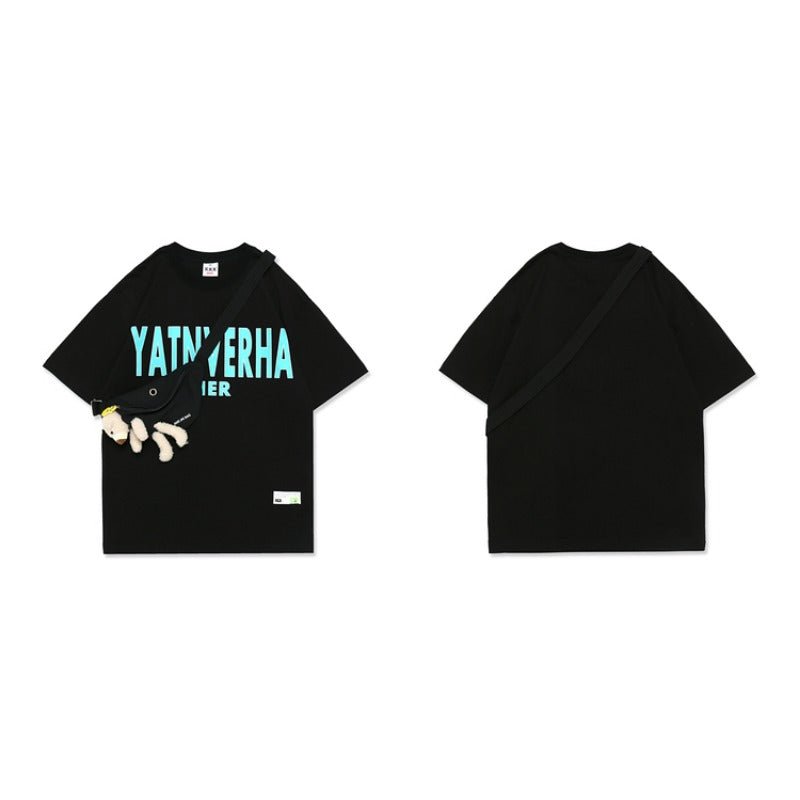 Bear Shoulder Bag Short Sleeve T-Shirt - Thrashink