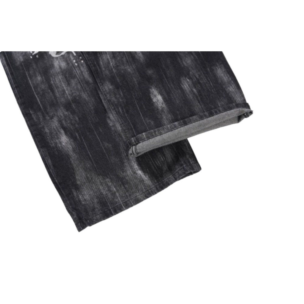 Belted Floral Embroidered Distressed Jeans - Thrashink