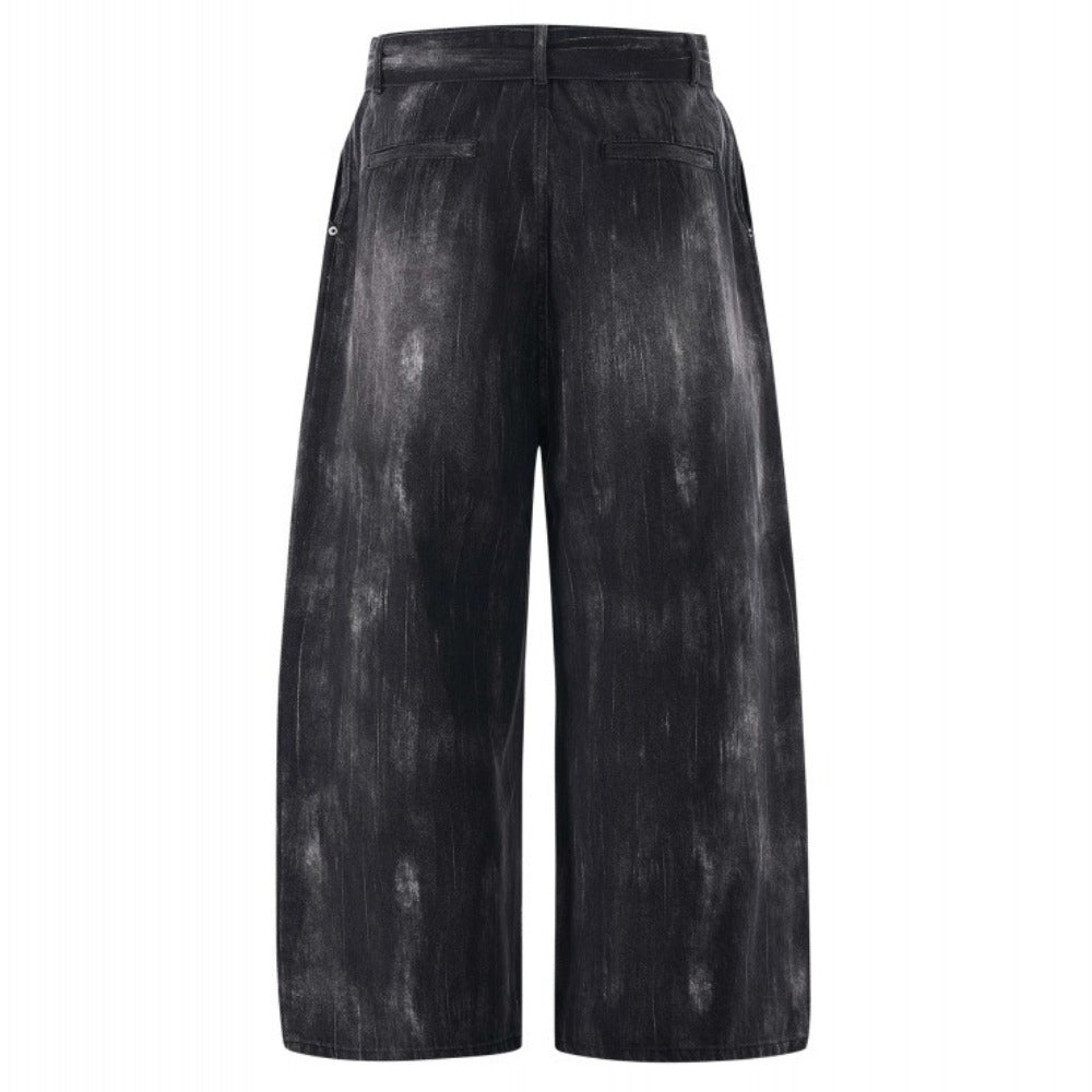 Belted Floral Embroidered Distressed Jeans - Thrashink