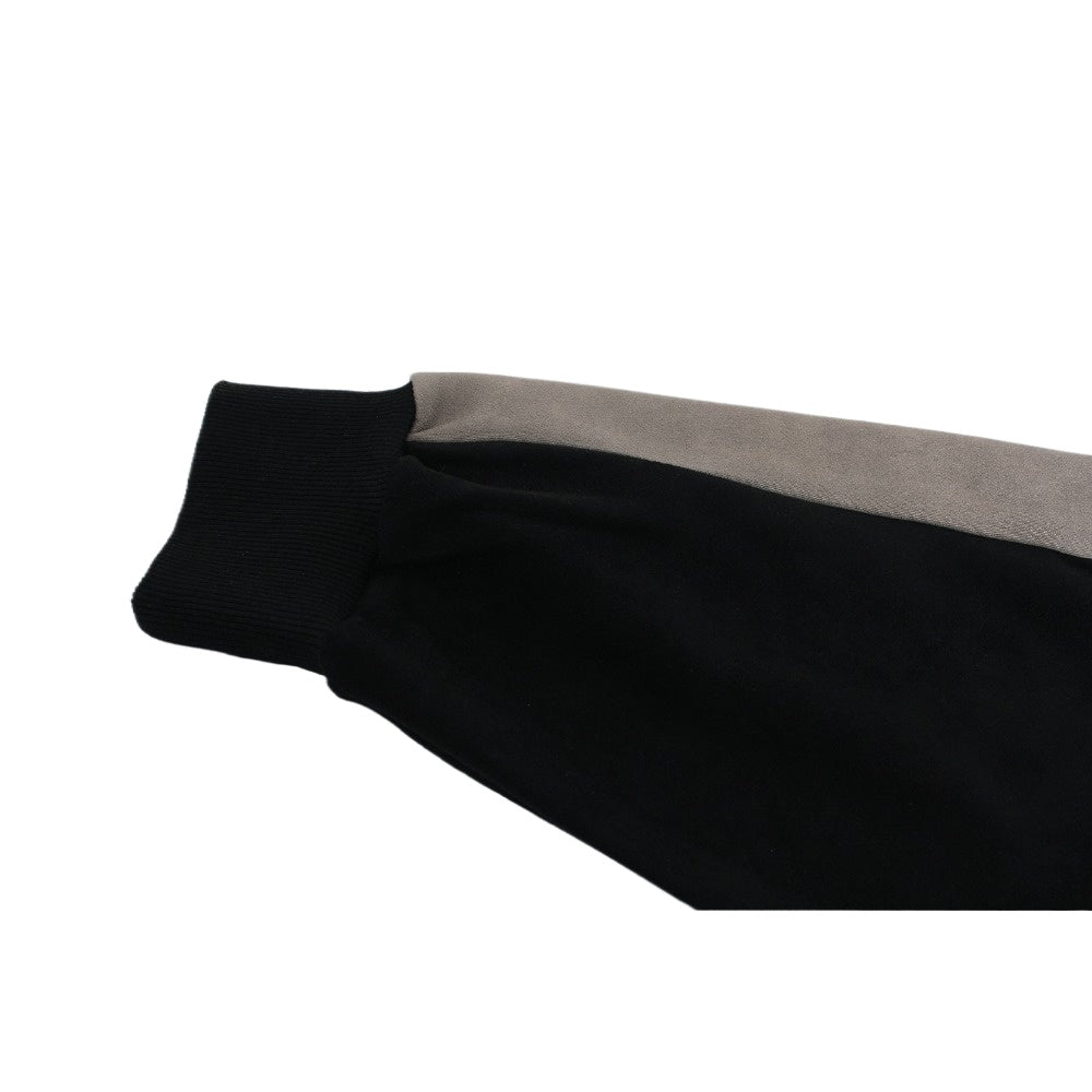Biker Suede Zip - up Hoodie - Thrashink