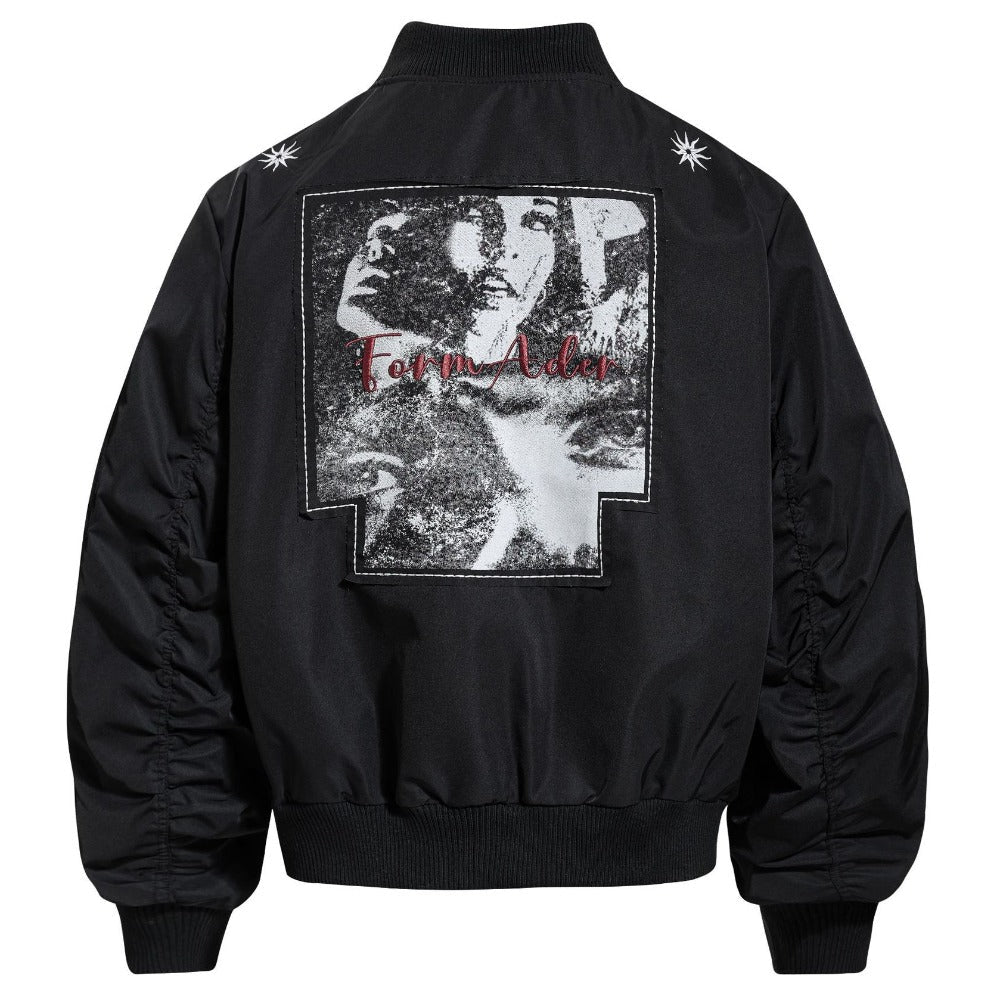 Black Artistic Portrait Bomber Jacket - Thrashink