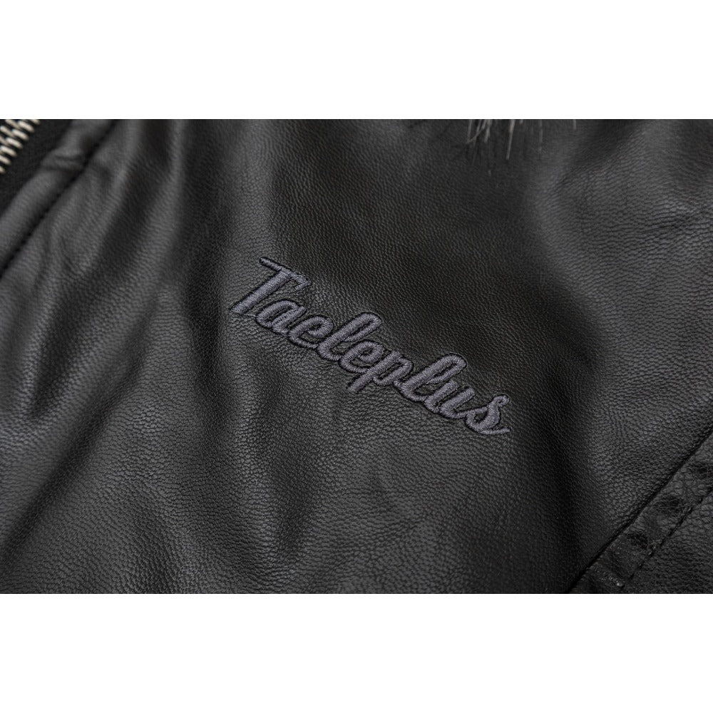 Black Fur - Trimmed Hooded Bomber Jacket - Thrashink