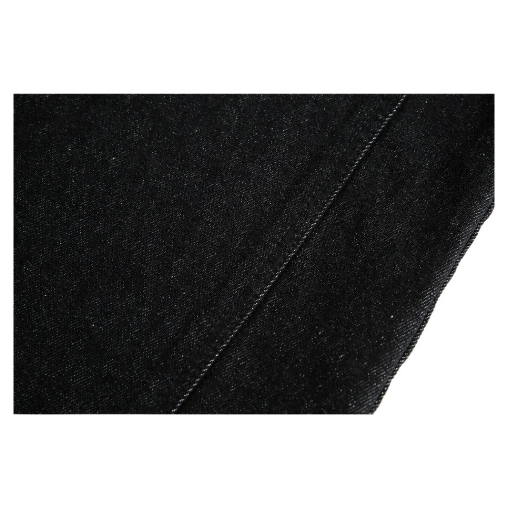 Black Plaid Pocket Denim Wide - Leg Pants - Thrashink