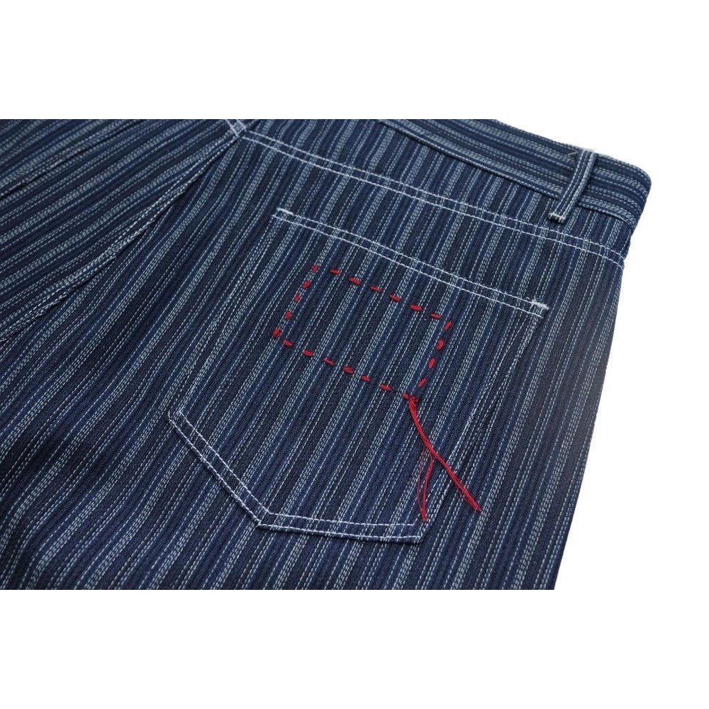 Blue Stripe Casual Denim Shorts - Thrashink