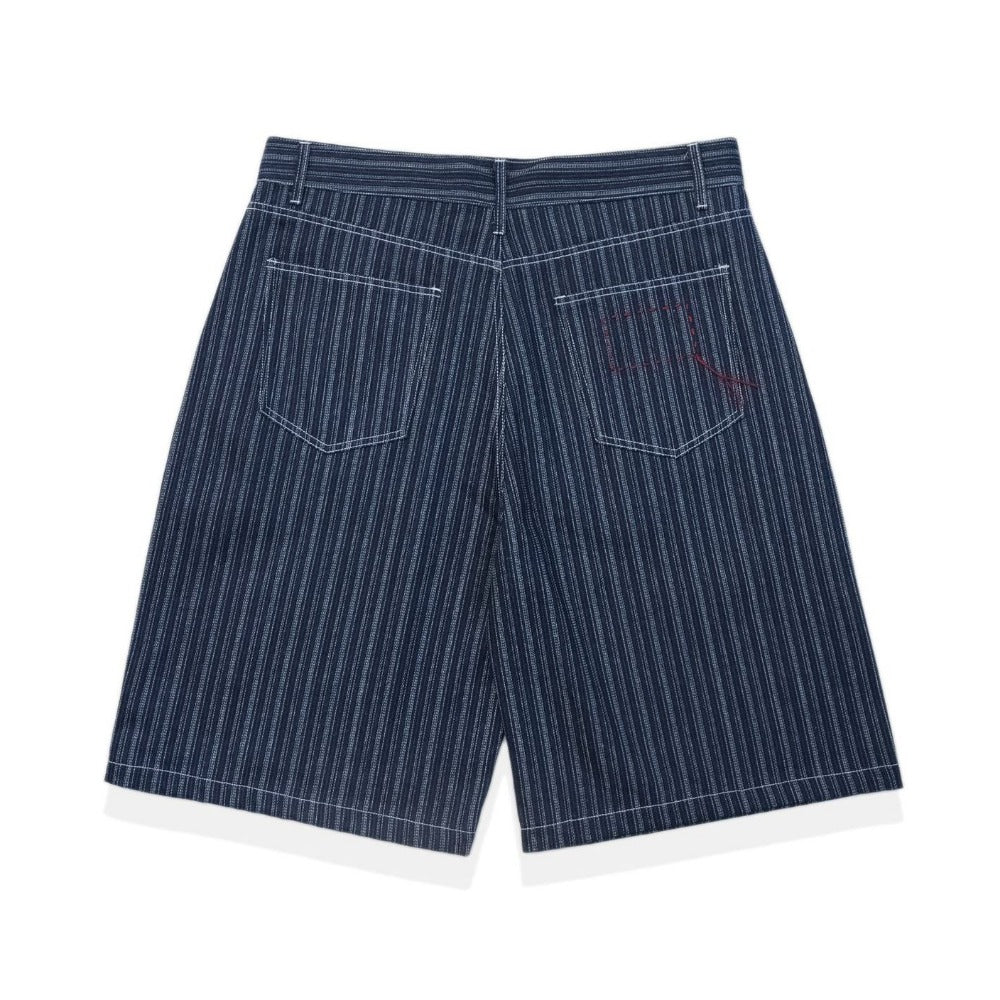 Blue Stripe Casual Denim Shorts - Thrashink