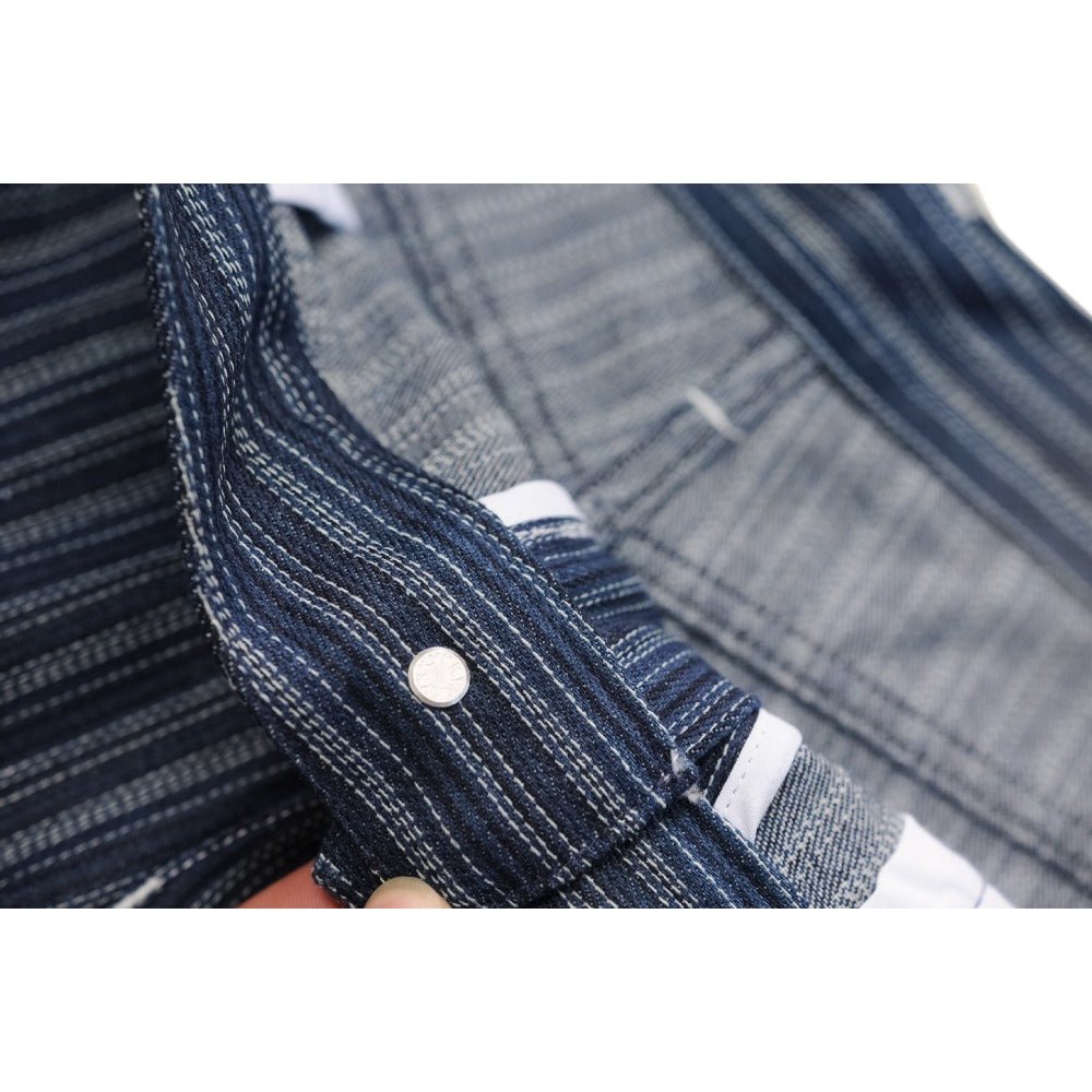 Blue Stripe Casual Denim Shorts - Thrashink