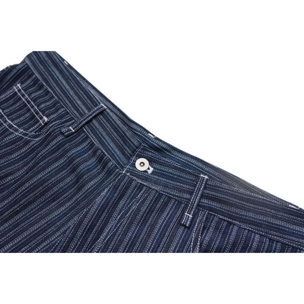 Blue Stripe Casual Denim Shorts - Thrashink
