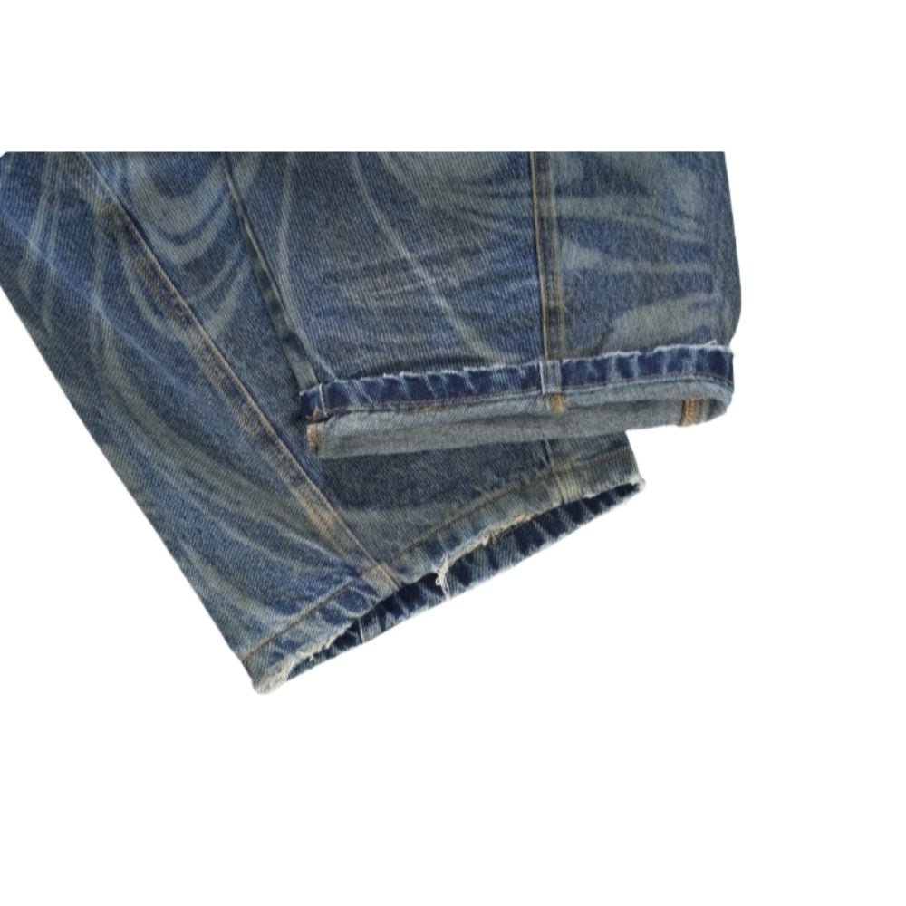 Blue Washed Ripple Wide - Leg Jeans - Thrashink