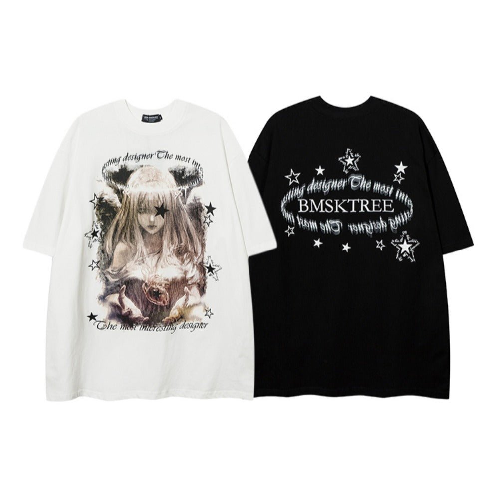 "BMSKTREE" Printed Short Sleeve T-Shirt - Thrashink