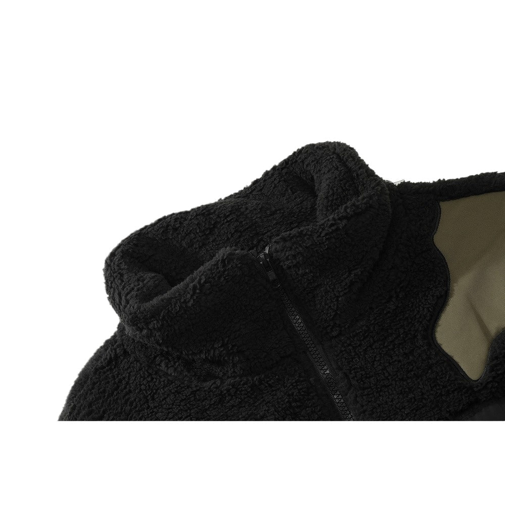 Bone Patchwork Fleece Padded Jacket - Thrashink