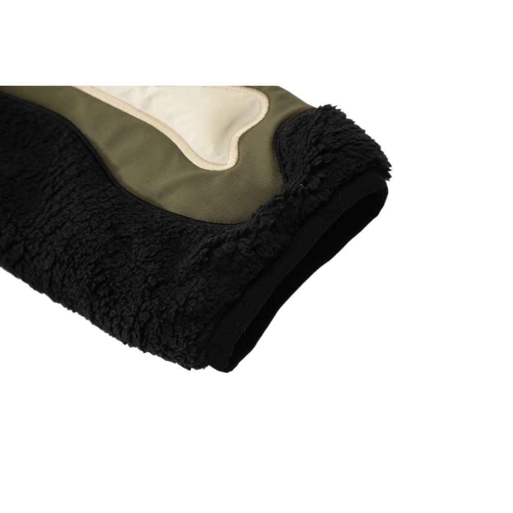 Bone Patchwork Fleece Padded Jacket - Thrashink