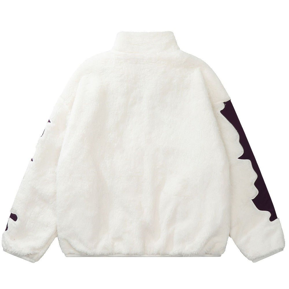 Bone Patchwork Fleece Padded Jacket - Thrashink
