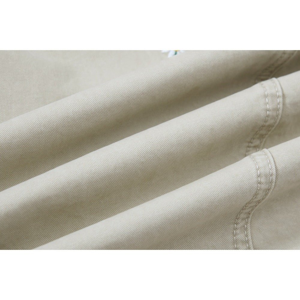 Botanical Embroidered Wide - Leg Jeans - Thrashink