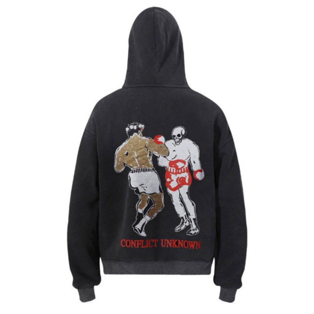 Boxer Duel Graphic Hoodie - Thrashink