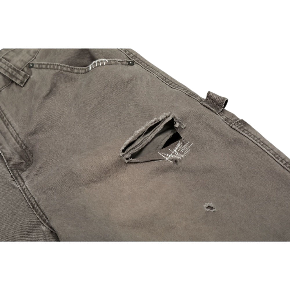 Brown Distressed Cargo Wide - Leg Pants - Thrashink