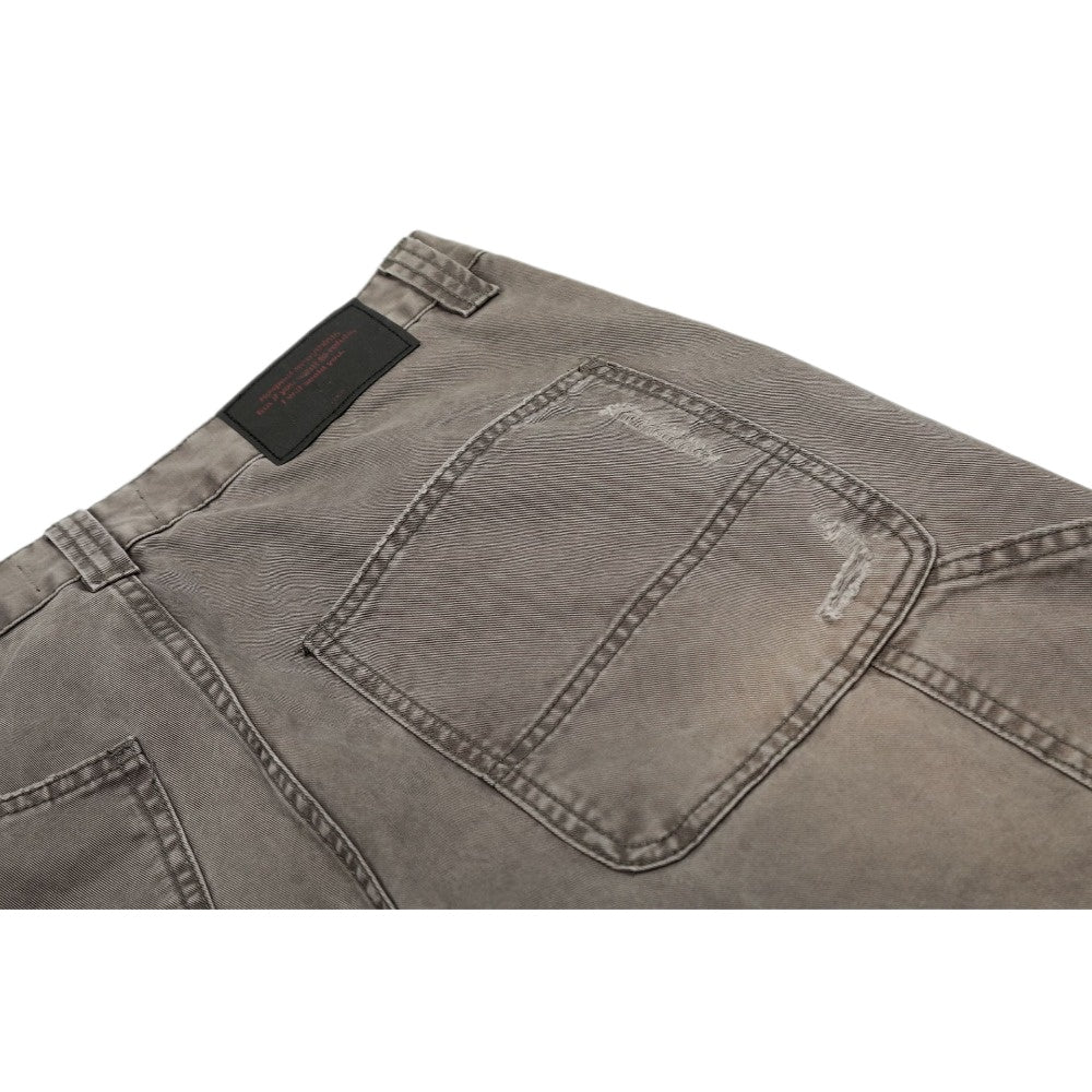 Brown Distressed Cargo Wide - Leg Pants - Thrashink