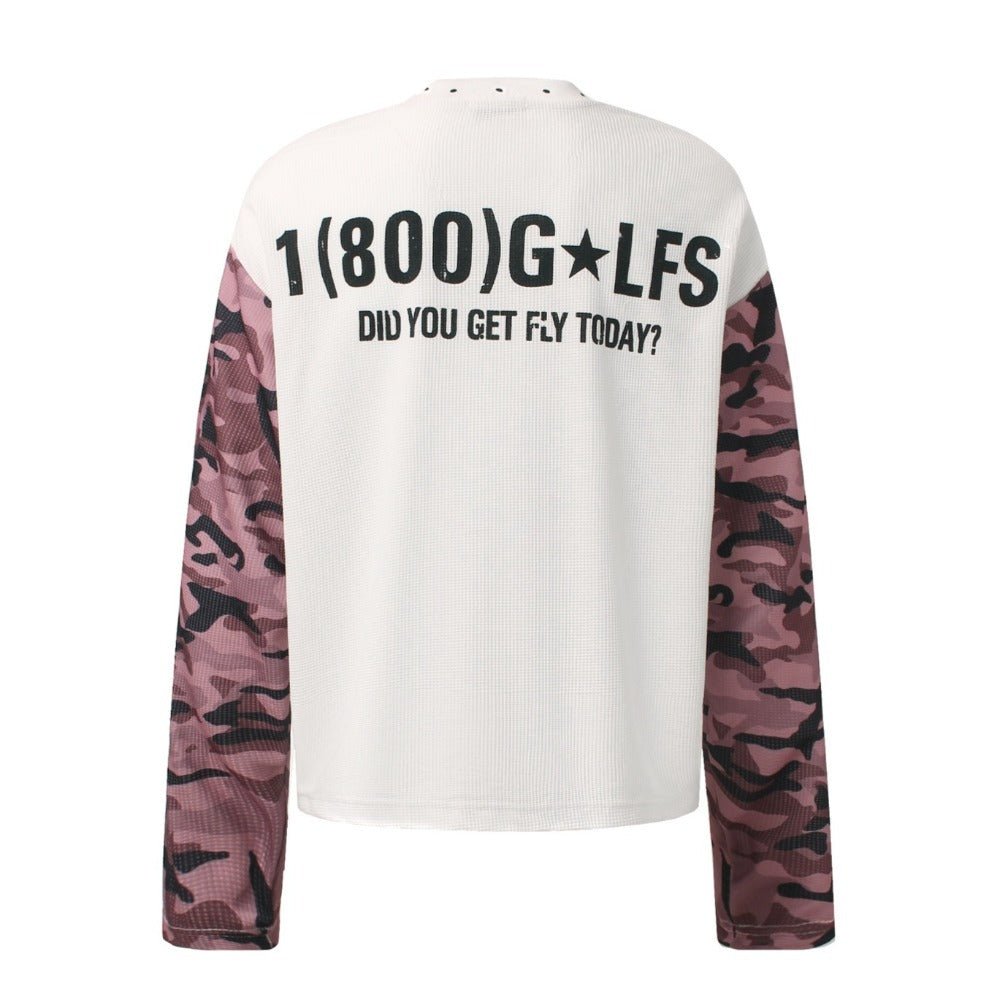 Camo Contrast - Sleeve Graphic T-Shirt - Thrashink